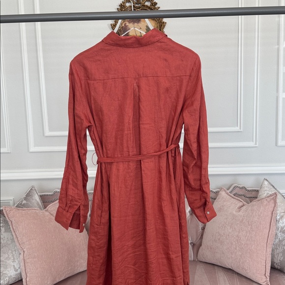 AS NEW MAGASCHONI LINEN BUTTONE DOWN DRESS SIZE LARGE - Picture 6 of 15